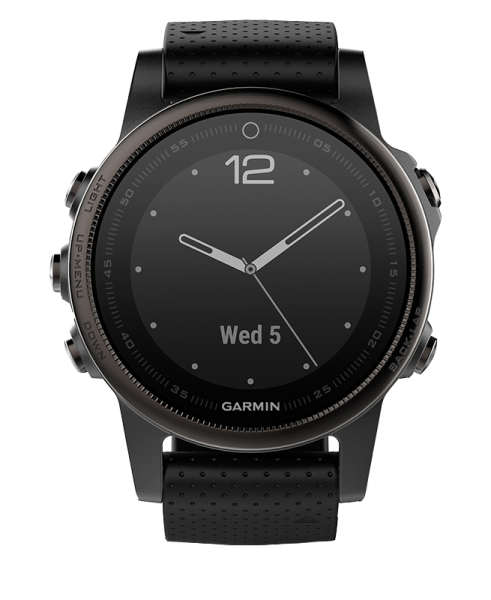 Часы Garmin (Гармин) FENIX 5S SAPPHIRE черные с черным ремешком