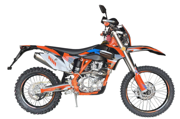 Мотоцикл кроссовый / эндуро X - MOTOS CBRL3 чёрный/оранжевый/голубой с ПТС | Мототека